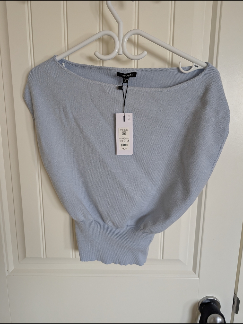 Dynamite Light Blue Boatneck Sweater Top